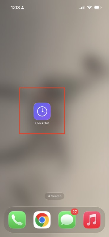 ClockOut icon on home screen
